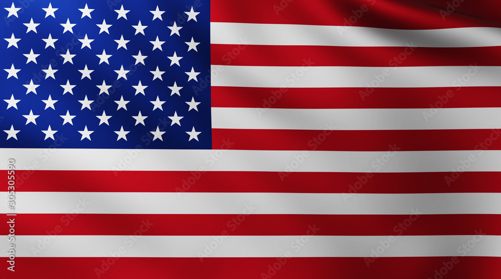 Fototapeta premium Large American Flag background in the wind