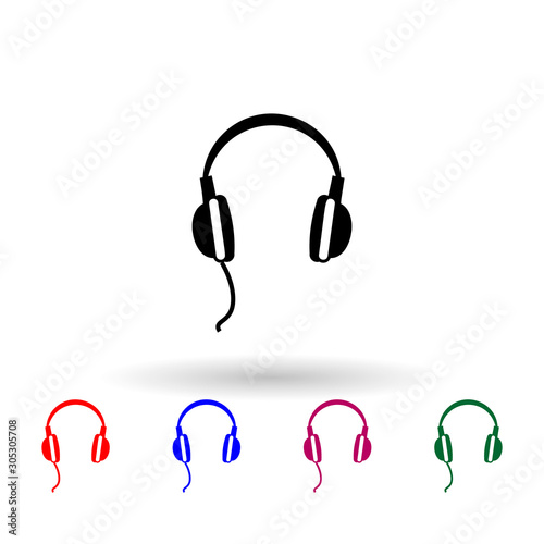 Headphones app multi color icon. Simple glyph, flat vector of music icons for ui and ux, website or mobile application
