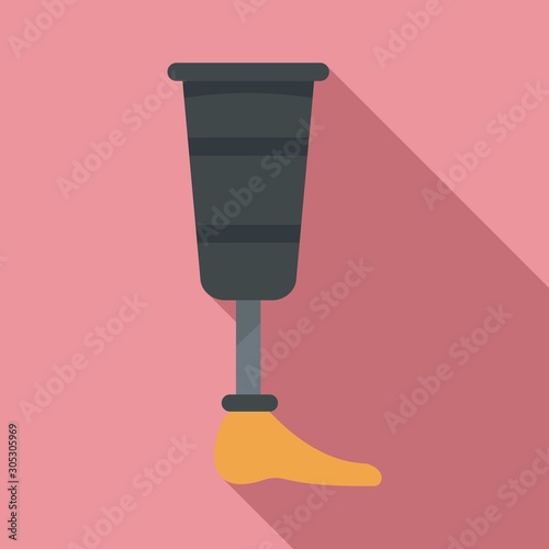 Leg artificial limb icon. Flat illustration of leg artificial limb vector icon for web design