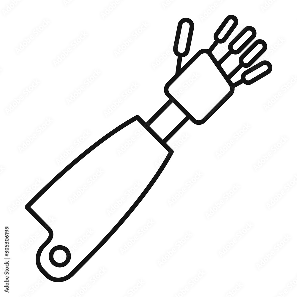 Prosthesis hand icon. Outline prosthesis hand vector icon for web design isolated on white background Prosthesis hand icon. Outline prosthesis hand vector icon for web design isolated on white background