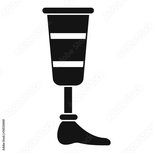 Leg artificial limb icon. Simple illustration of leg artificial limb vector icon for web design isolated on white background