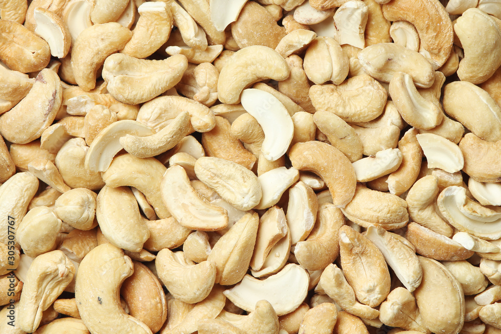 Background formed with cashew nuts Background formed with cashew nuts