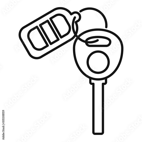 Auto alarm key icon. Outline auto alarm key vector icon for web design isolated on white background