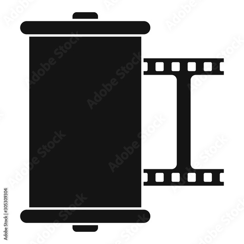Retro camera film icon. Simple illustration of retro camera film vector icon for web design isolated on white background