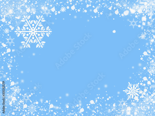 It's Christmas time! Blue Christmas light abstract background with glittering stars and bokeh background. © mmmrvica