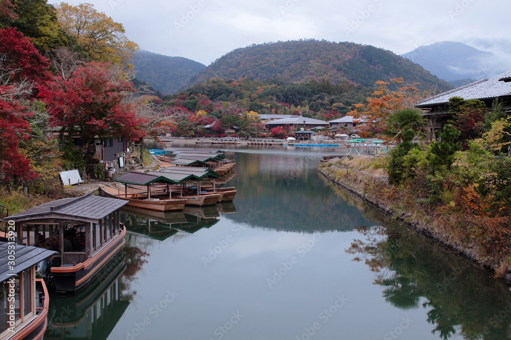 京都　嵐山の船着場