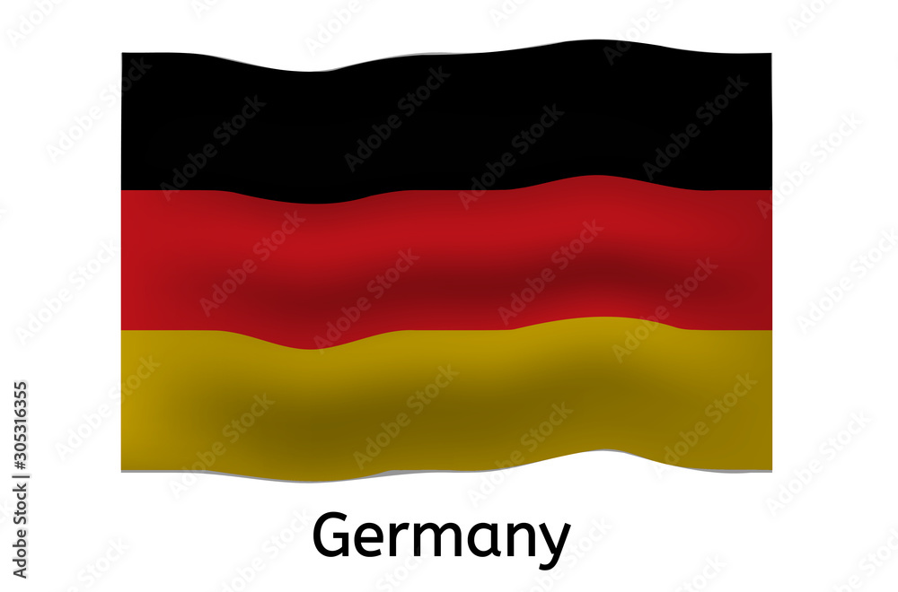 Naklejka premium German flag icon, Germany country flag vector illustration