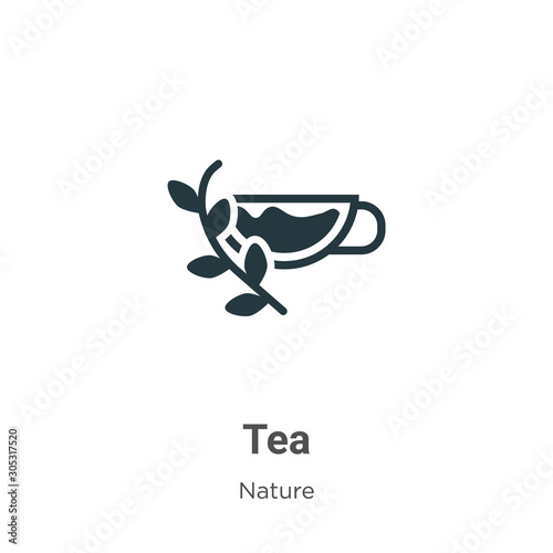Green tea vector icon on white background. Flat vector green tea icon symbol sign from modern nature collection for mobile concept and web apps design.