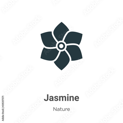 Jasmine vector icon on white background. Flat vector jasmine icon symbol sign from modern nature collection for mobile concept and web apps design.