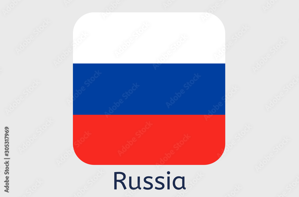 Russian flag icon, Russia country flag vector illustration Russian flag icon, Russia country flag vector illustration