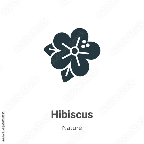 Hibiscus vector icon on white background. Flat vector hibiscus icon symbol sign from modern nature collection for mobile concept and web apps design.