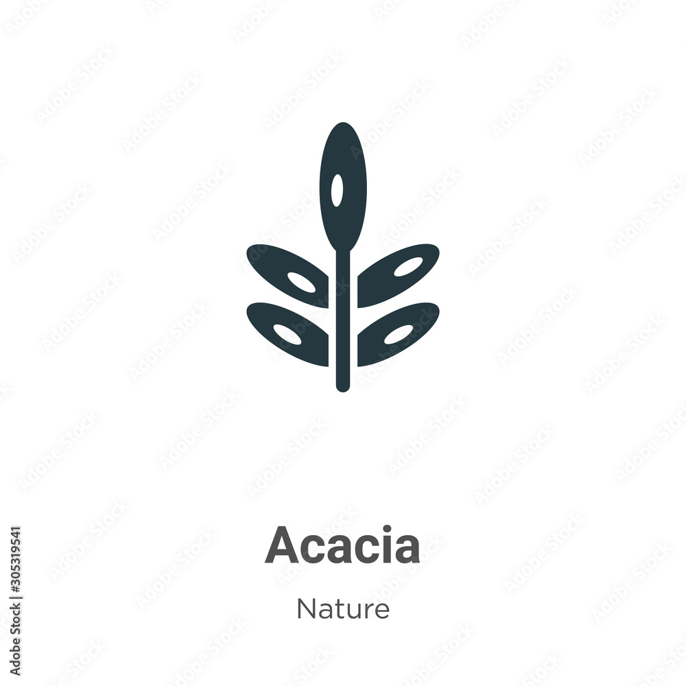 Acacia vector icon on white background. Flat vector acacia icon symbol sign from modern nature collection for mobile concept and web apps design.