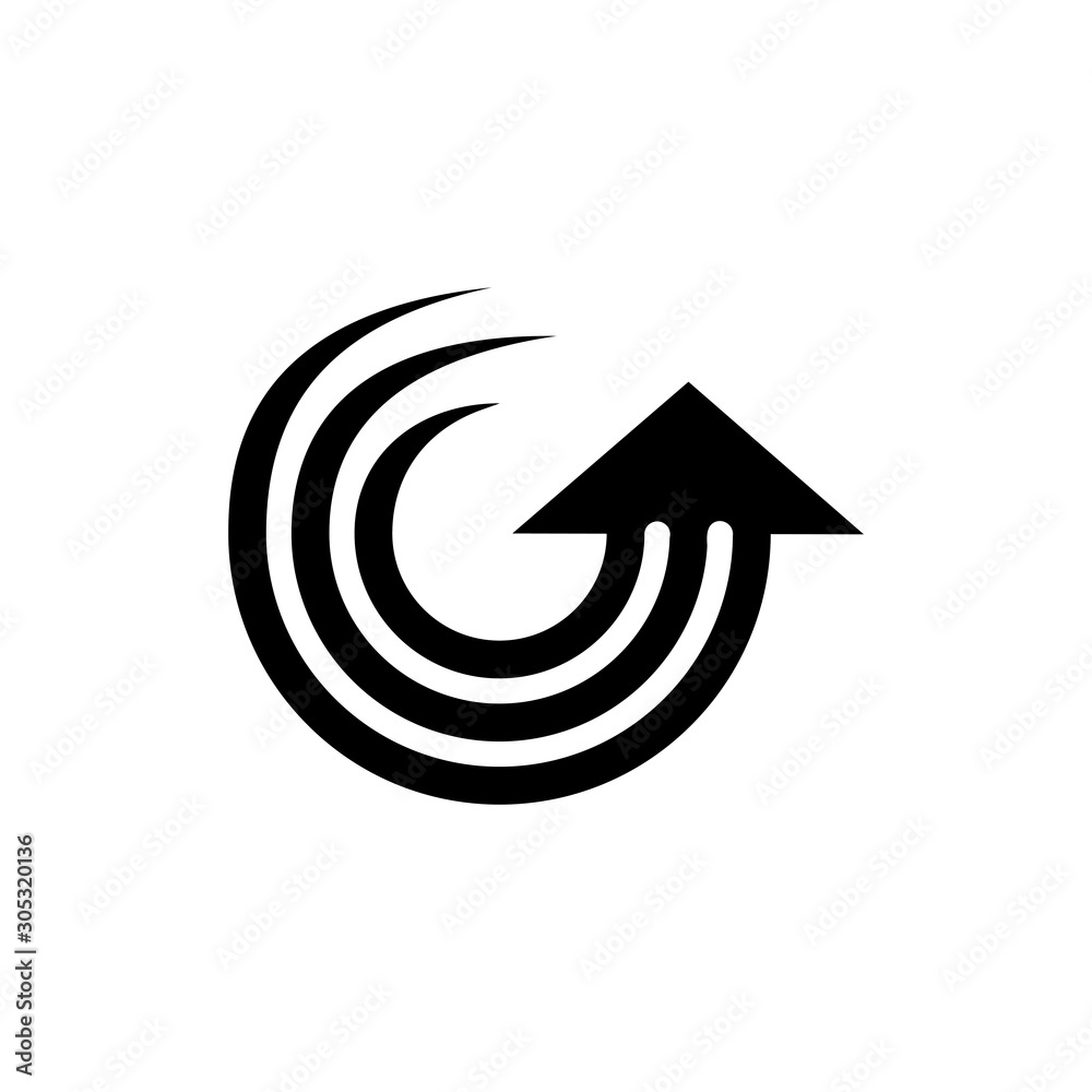 stripes rotation motion arrow up logo vector stripes rotation motion arrow up logo vector