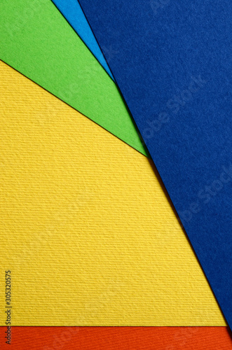 Texture of bright sheets of color cardboard closeup