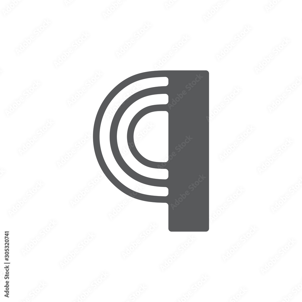 letter q stripes geometric simple logo vector