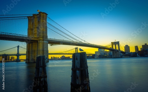 blue sky sunrise sunset city bridge lights city sun new york