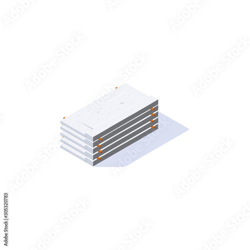 Concrete slab icon in flat style, vector