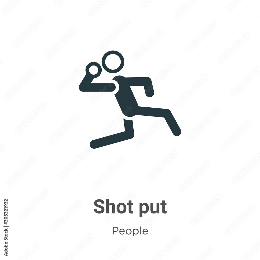 Shot put vector icon on white background. Flat vector shot put icon symbol sign from modern