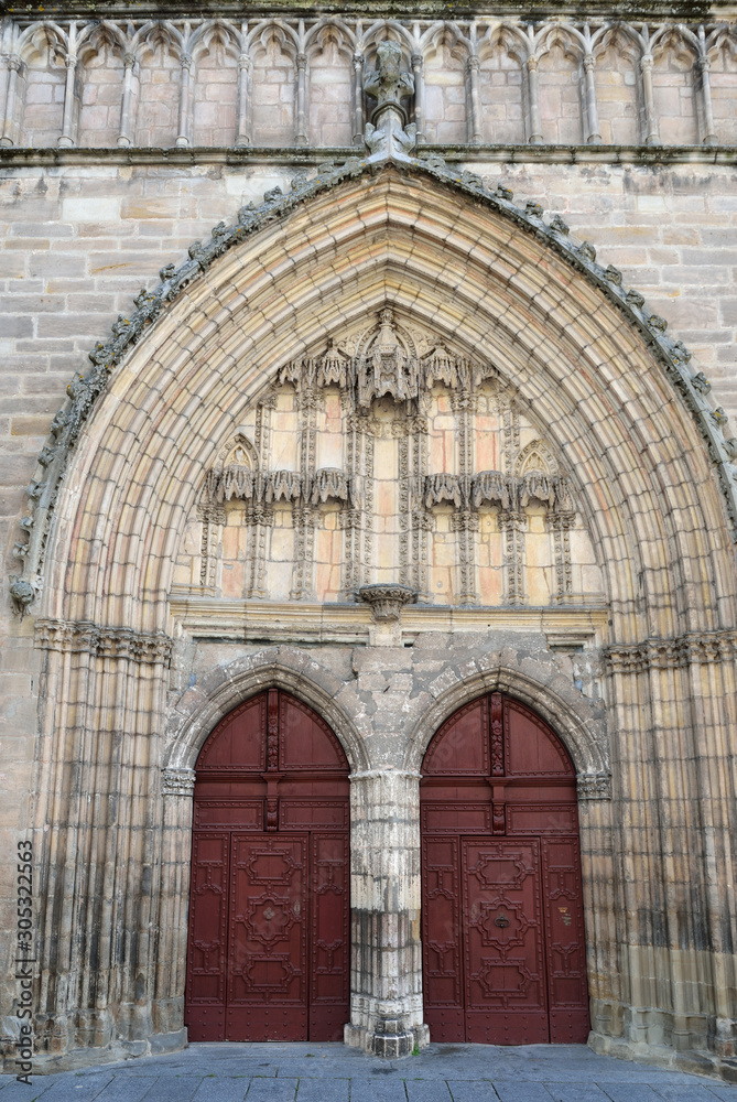 Entrance of the cathedral in the French town Auch