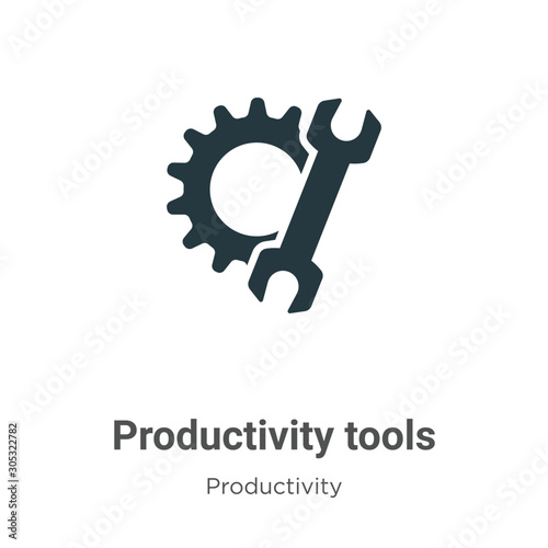 Productivity tools vector icon on white background. Flat vector productivity tools icon symbol sign from modern productivity collection for mobile concept and web apps design.
