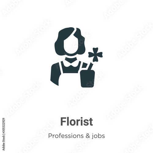 Florist vector icon on white background. Flat vector florist icon symbol sign from modern professions & jobs collection for mobile concept and web apps design.