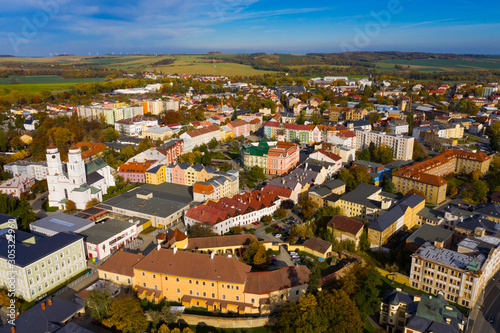 Aerial view of Czech town of Krnov