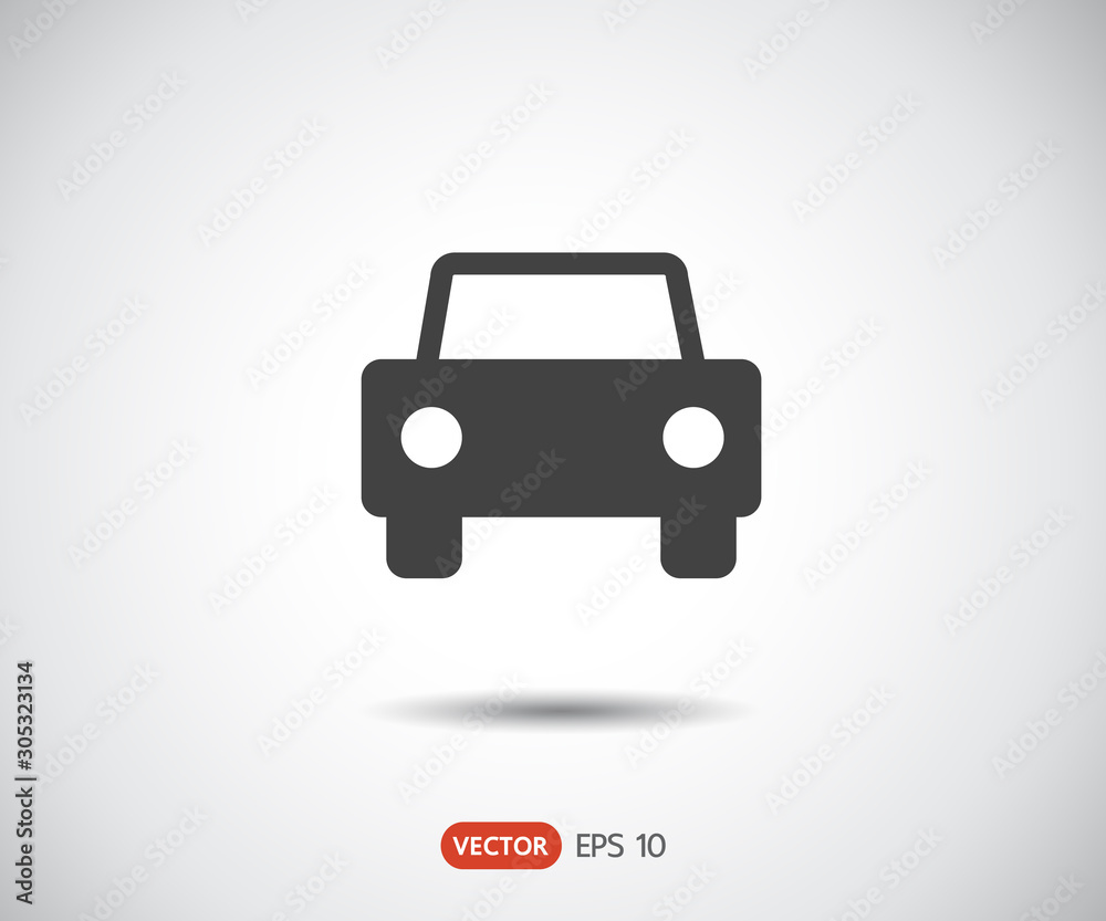 Car icon, Flat logo Vector illustration