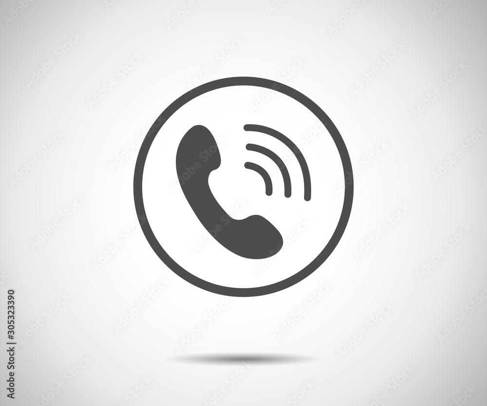Phone Call vector icon. Style is flat symbol, gray color, rounded angles, logo vector illustration Phone Call vector icon. Style is flat symbol, gray color, rounded angles, logo vector illustration