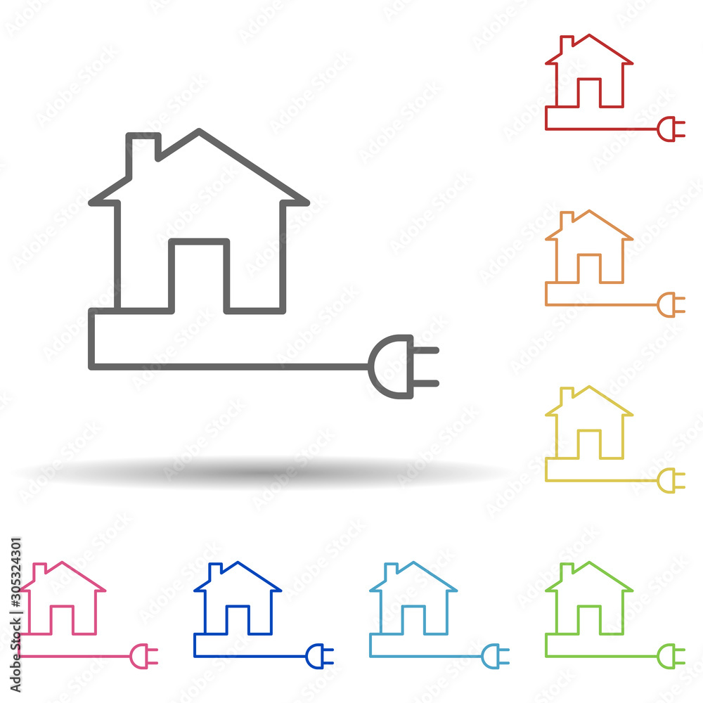 Eco-house outline in multi color style icon. Simple thin line, outline vector of ecology icons for ui and ux, website or mobile application Eco-house outline in multi color style icon. Simple thin line, outline vector of ecology icons for ui and ux, website or mobile application