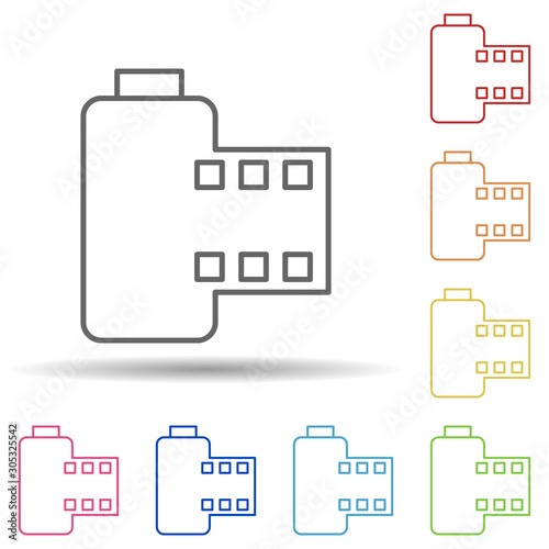 Camera roll sign in multi color style icon. Simple thin line, outline vector of image icons for ui and ux, website or mobile application