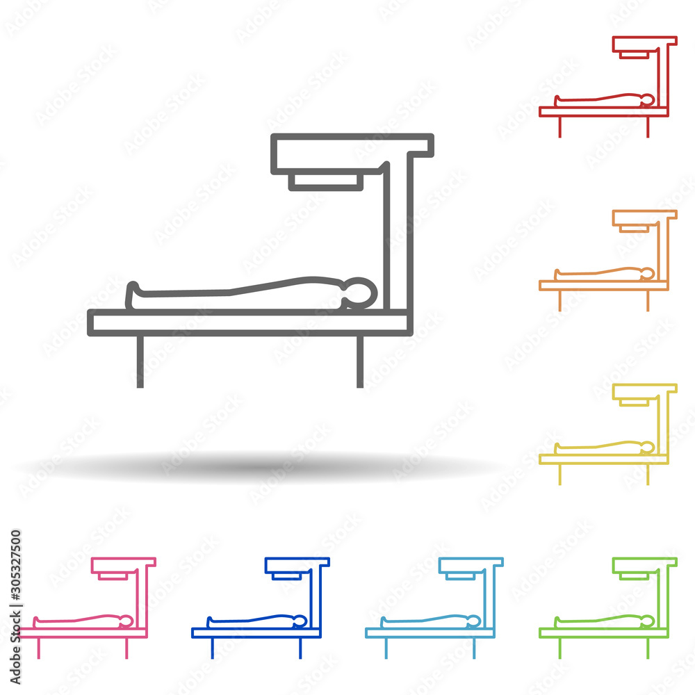 Patient bed, apparatuses in multi color style icon. Simple thin line, outline vector of anti age icons for ui and ux, website or mobile application Patient bed, apparatuses in multi color style icon. Simple thin line, outline vector of anti age icons for ui and ux, website or mobile application
