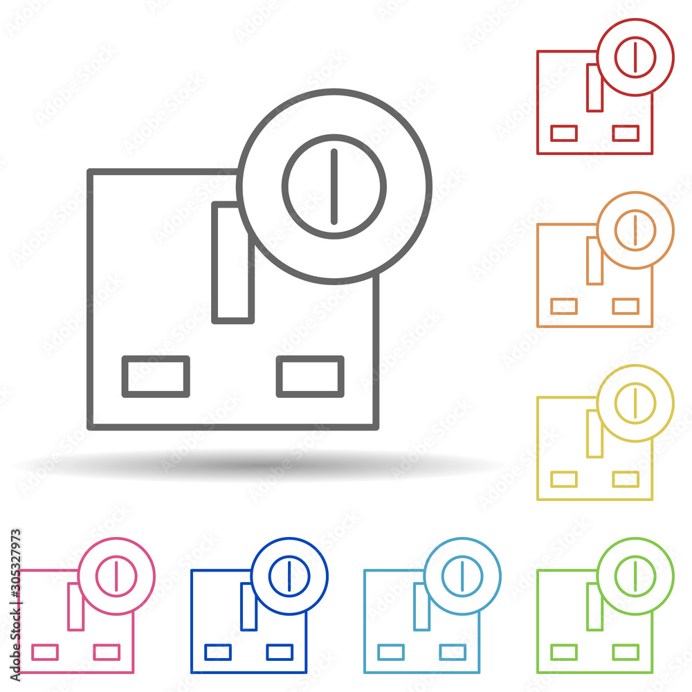 Electrical outlet in multi color style icon. Simple thin line, outline vector of automation icons for ui and ux, website or mobile application
