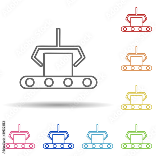 Computer-aided manufacturing in multi color style icon. Simple thin line, outline vector of automation icons for ui and ux, website or mobile application