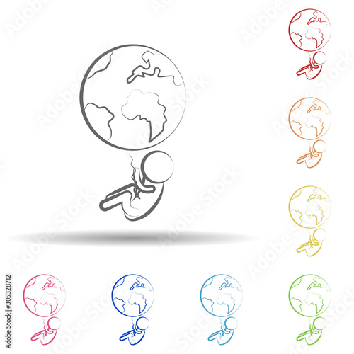 World, embryo in multi color style icon. Simple thin line, outline vector of biology icons for ui and ux, website or mobile application
