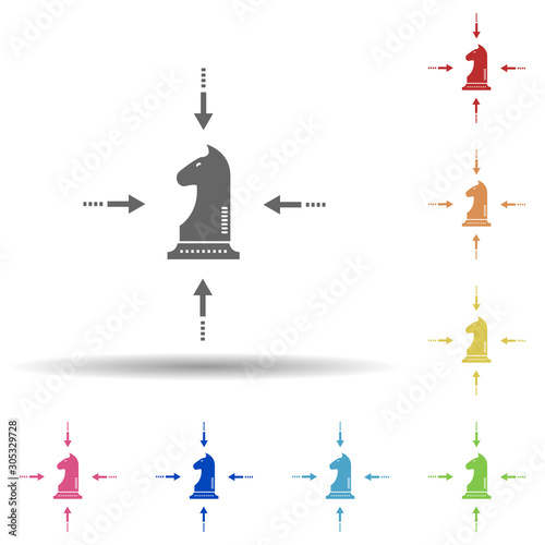 Chess, horse, creating strategy in multi color style icon. Simple glyph, flat vector of business icons for ui and ux, website or mobile application