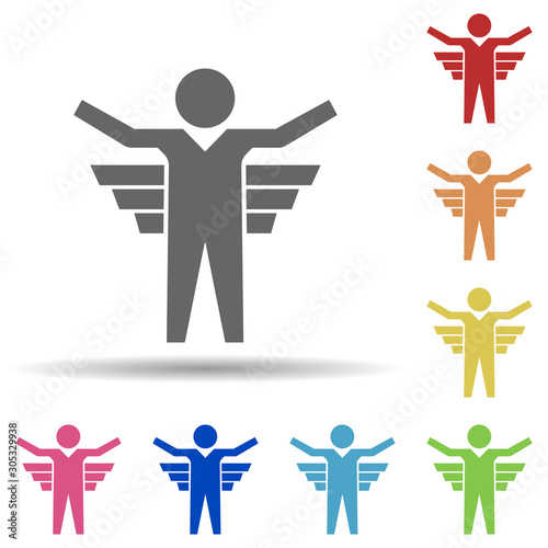 Businessman, excitation in multi color style icon. Simple glyph, flat vector of business icons for ui and ux, website or mobile application