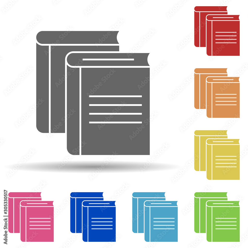 Books, reference data in multi color style icon. Simple glyph, flat vector of business icons for ui and ux, website or mobile application Books, reference data in multi color style icon. Simple glyph, flat vector of business icons for ui and ux, website or mobile application