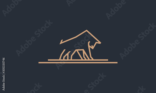 simple line art bull logo design inspirations