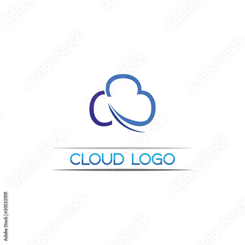 Cloud servers data logo and symbols icons design