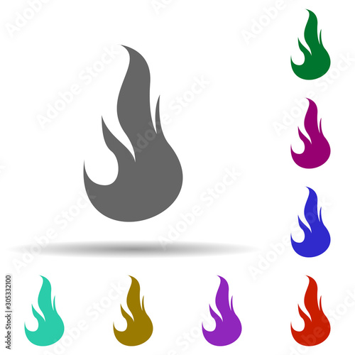 Fire, flame in multi color style icon. Simple glyph, flat vector of fire icons for ui and ux, website or mobile application