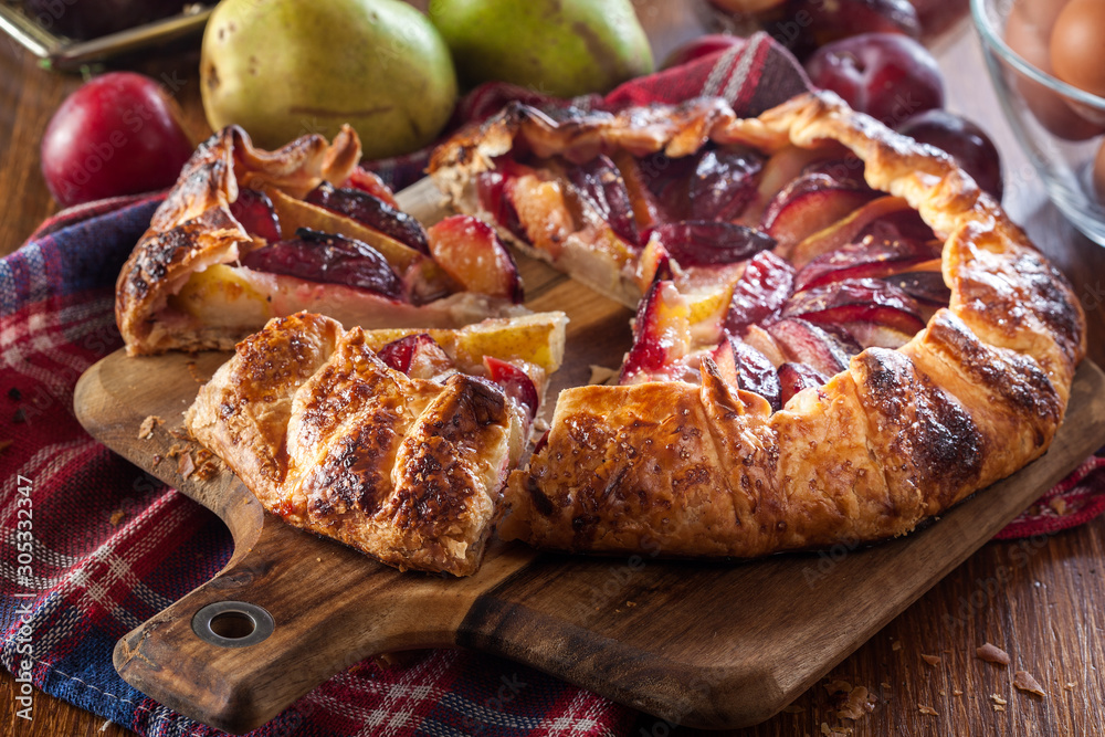 Galette with pears and plums Galette with pears and plums