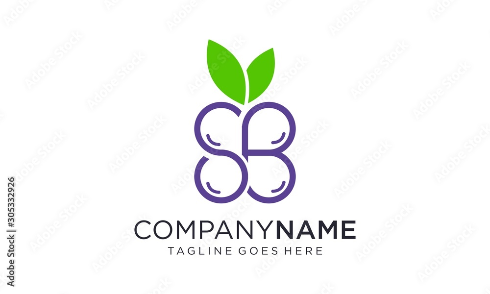 Berry icon logo S and B letter Berry icon logo S and B letter
