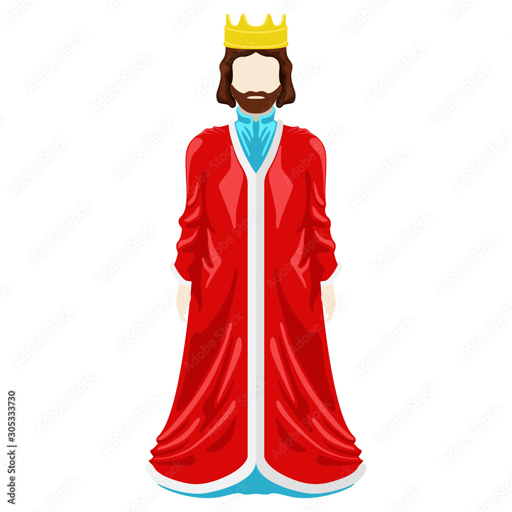 Isolated medieval king character