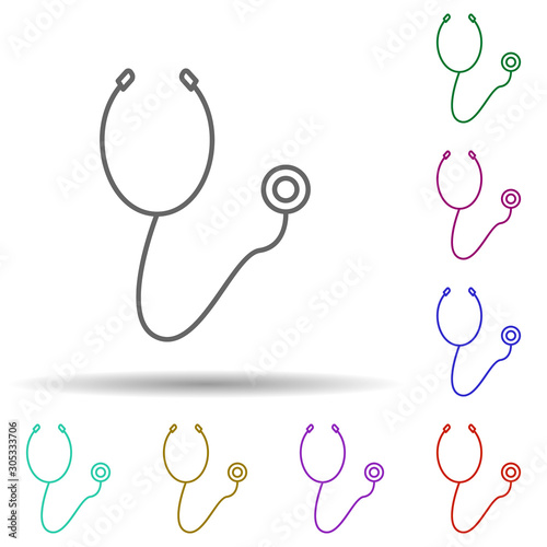 Endoscope multi color icon. Simple thin line, outline vector of web icons for ui and ux, website or mobile application