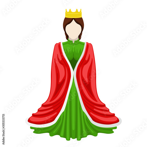 Isolated medieval queen character