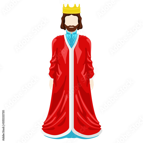 Isolated medieval king character