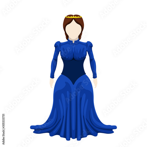 Isolated medieval princess character