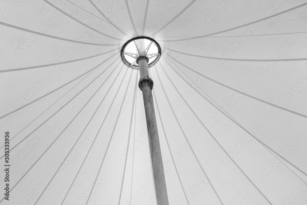 Close up of inner white umbrella Close up of inner white umbrella