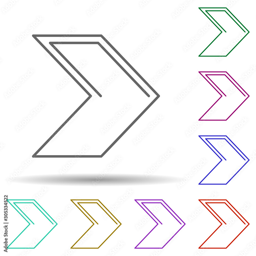 Arrow multi color icon. Simple thin line, outline vector of web icons for ui and ux, website or mobile application Arrow multi color icon. Simple thin line, outline vector of web icons for ui and ux, website or mobile application