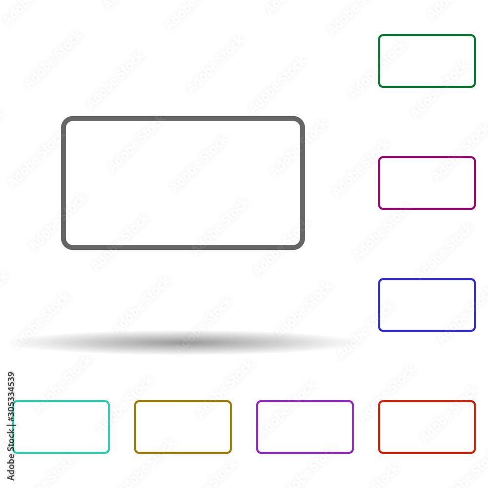 Rectangle multi color icon. Simple thin line, outline vector of geometric figures icons for ui and ux, website or mobile application Rectangle multi color icon. Simple thin line, outline vector of geometric figures icons for ui and ux, website or mobile application